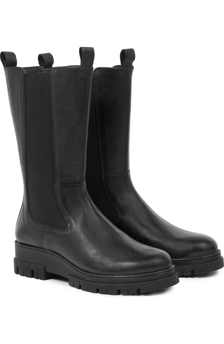 Celtic & Co. Chunky Tall Chelsea Boot, Alternate, color, Black Leather