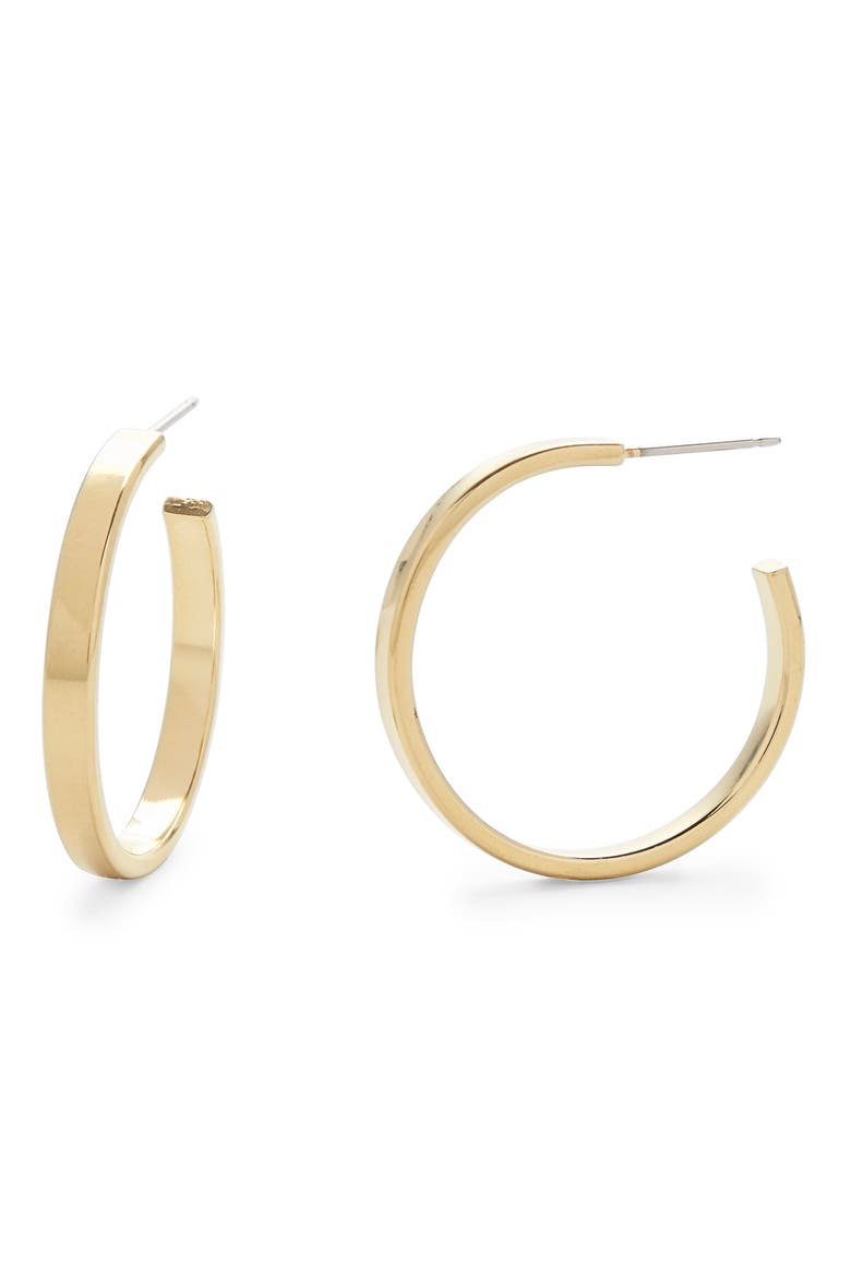 Lexi Flat Hoop Earrings, Main, color, GOLD