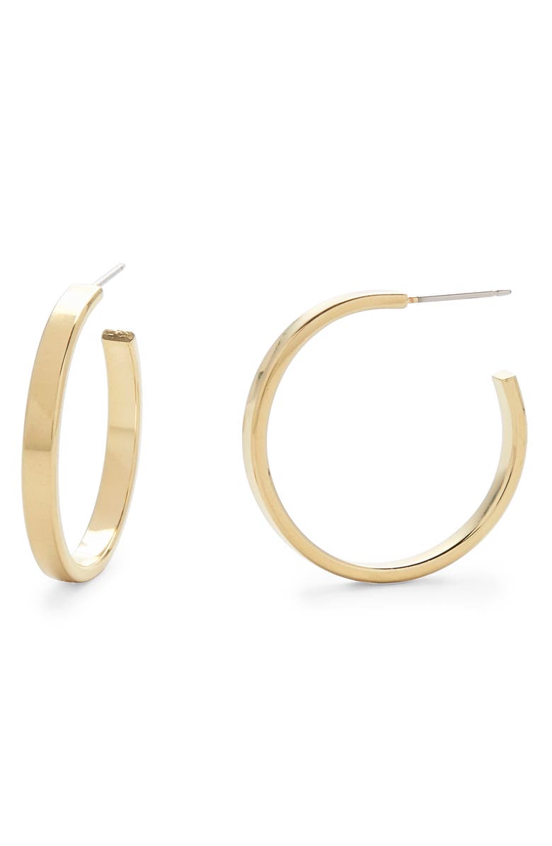 Brook and York Lexi Flat Hoop Earrings, Main, color, Gold