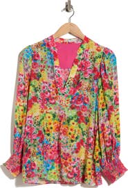 Alice + Olivia Sheila Floral Silk Top