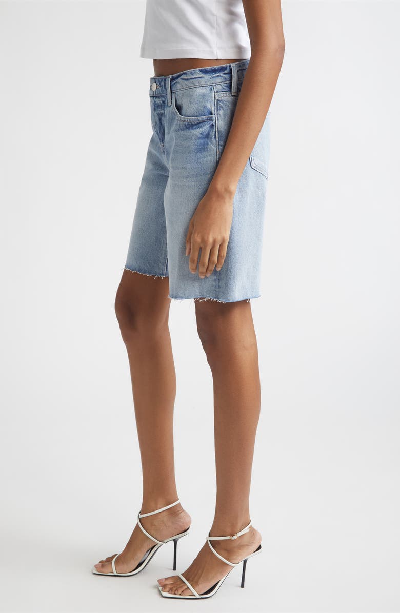 L'AGENCE River Raw Hem Denim Bermuda Shorts, Alternate, color, Zantana