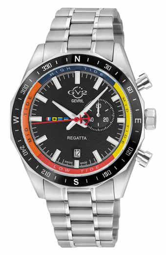 GV2 Regatta Stainless Steel Swiss Quartz Bracelet Watch, 42mm