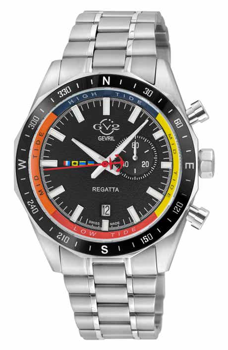 GV2 Regatta Stainless Steel Swiss Quartz Bracelet Watch, 42mm