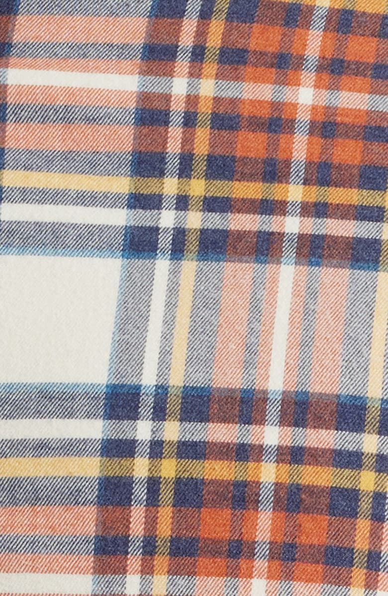 johnnie-O Knick Plaid Stretch Cotton-Blend Flannel Button-Up Shirt, Alternate, color, Pumpkin