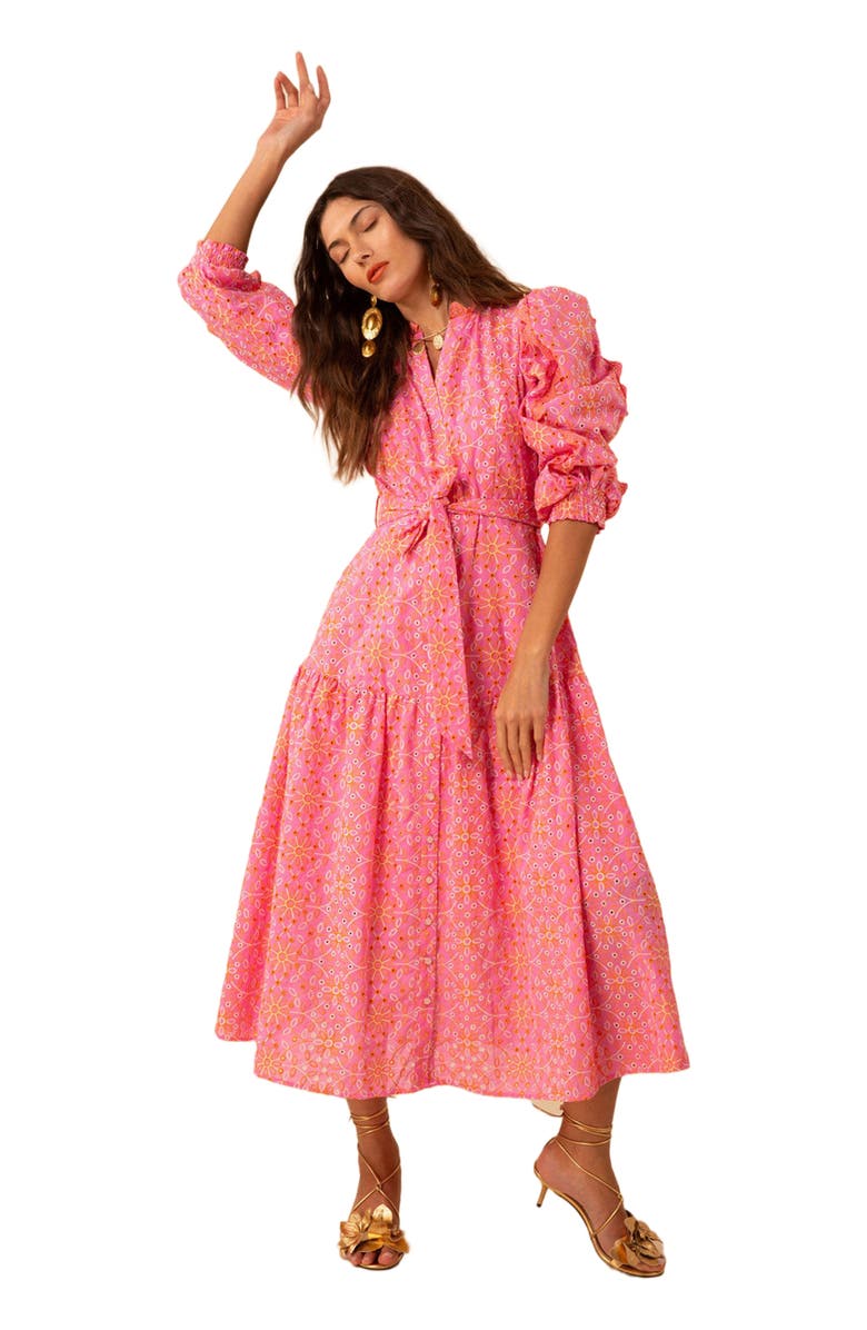 Hale Bob Valerie Eyelet Maxi Dress, Alternate, color, 