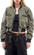 BDG Urban Outfitters Zip Pocket Canvas Bomber Jacket