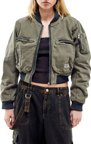 BDG Urban Outfitters Zip Pocket Canvas Bomber Jacket