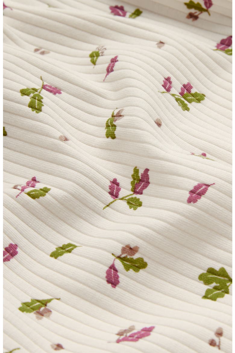 Ribbed Two Way Zip-Up Sleepsuit, Alternate, color, Autumn Leaf Woodland Gardenia