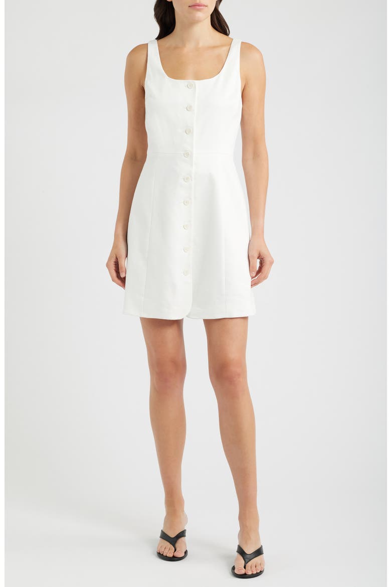 Sculpted Linen Minidress, Main, color, IVORY