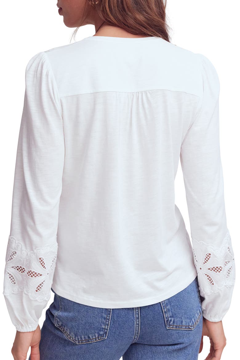 Annabelle Scallop Cutwork Lace Top, Alternate, color, WHITE