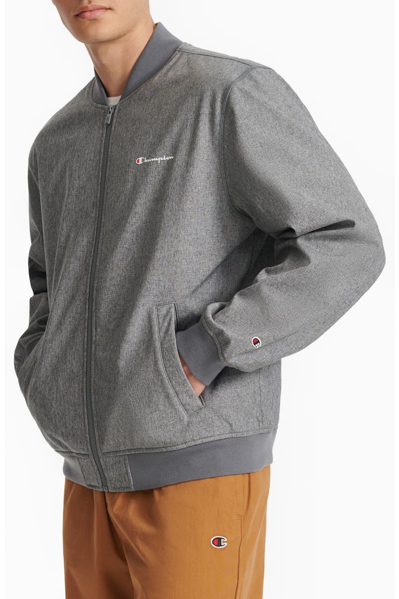 Softshell Varsity Bomber Jacket, Alternate, color, HEATHER GREY