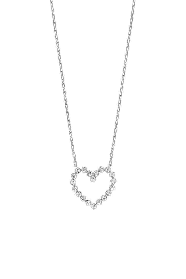 Liora Diamond Heart Pendant Necklace (Nordstrom Exclusive), Main, color, 18K WHITE GOLD