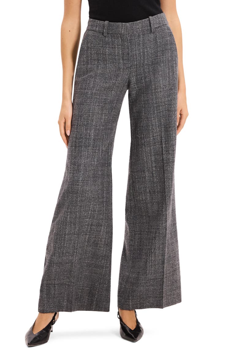 Crosshatch Wool Blend Pants, Main, color, CHARCOAL MULTI