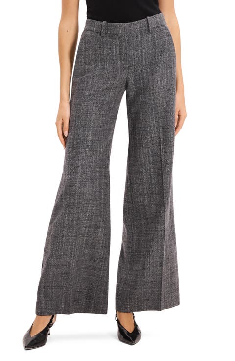 Crosshatch Wool Blend Pants