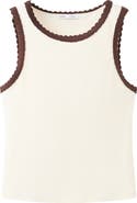 MANGO Scallop Crochet Tank