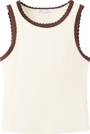 MANGO Scallop Crochet Tank