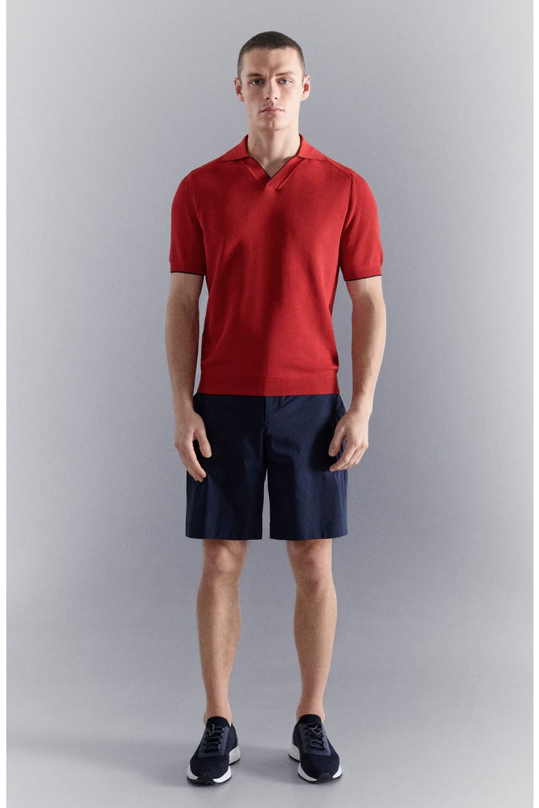 Contrast Trim Piqué Polo, Alternate, color, RED