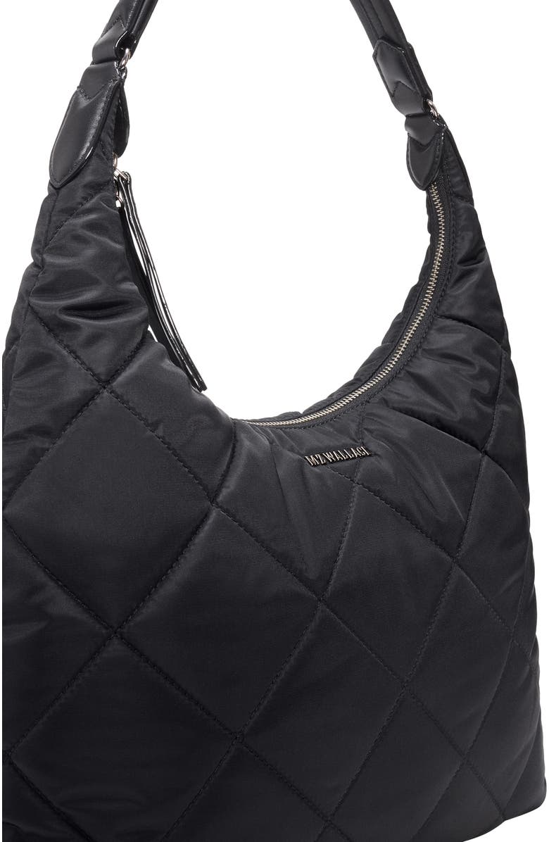 MZ Wallace Madison Quilted Nylon Shoulder Bag, Alternate, color, Black