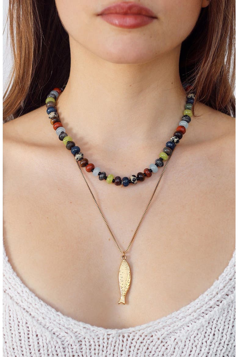 Palma Beaded Necklace, Alternate, color, NATURAL MULTI