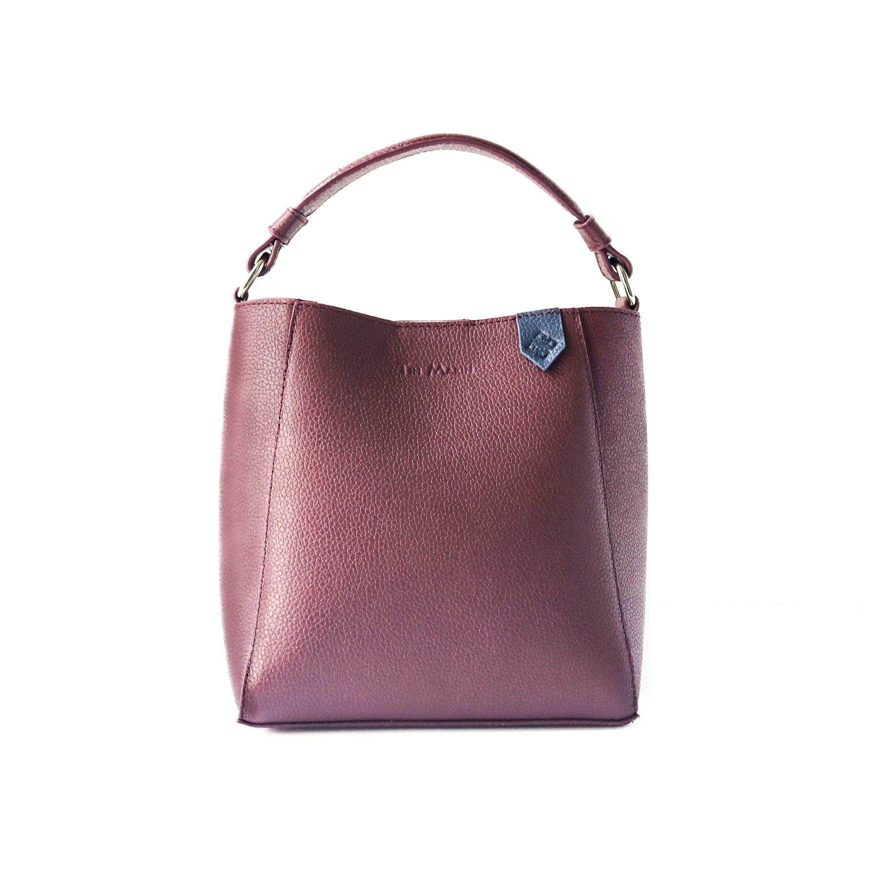 Yaya Leather Bucket Bag, Alternate, color, Burgundy