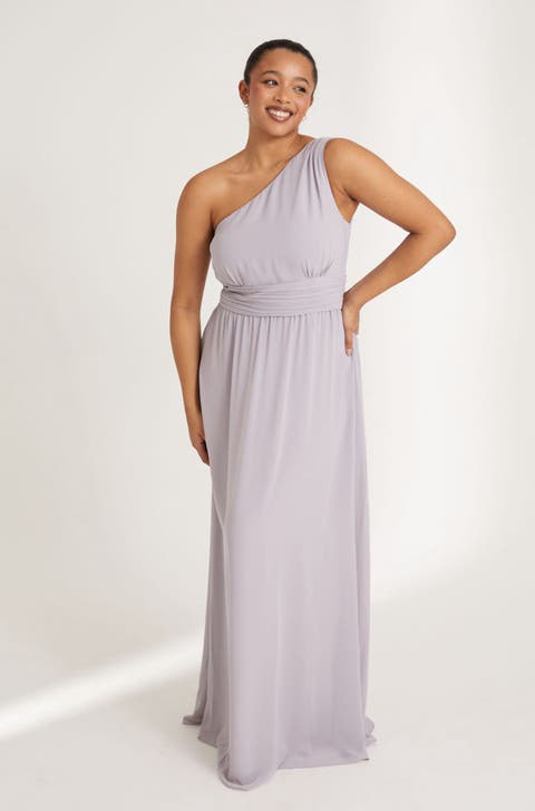 One Shoulder Chiffon Bridesmaid Dress