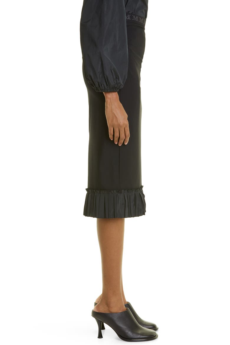 Hiltex Ruffle Hem Technical Jersey Skirt, Alternate, color, BLACK