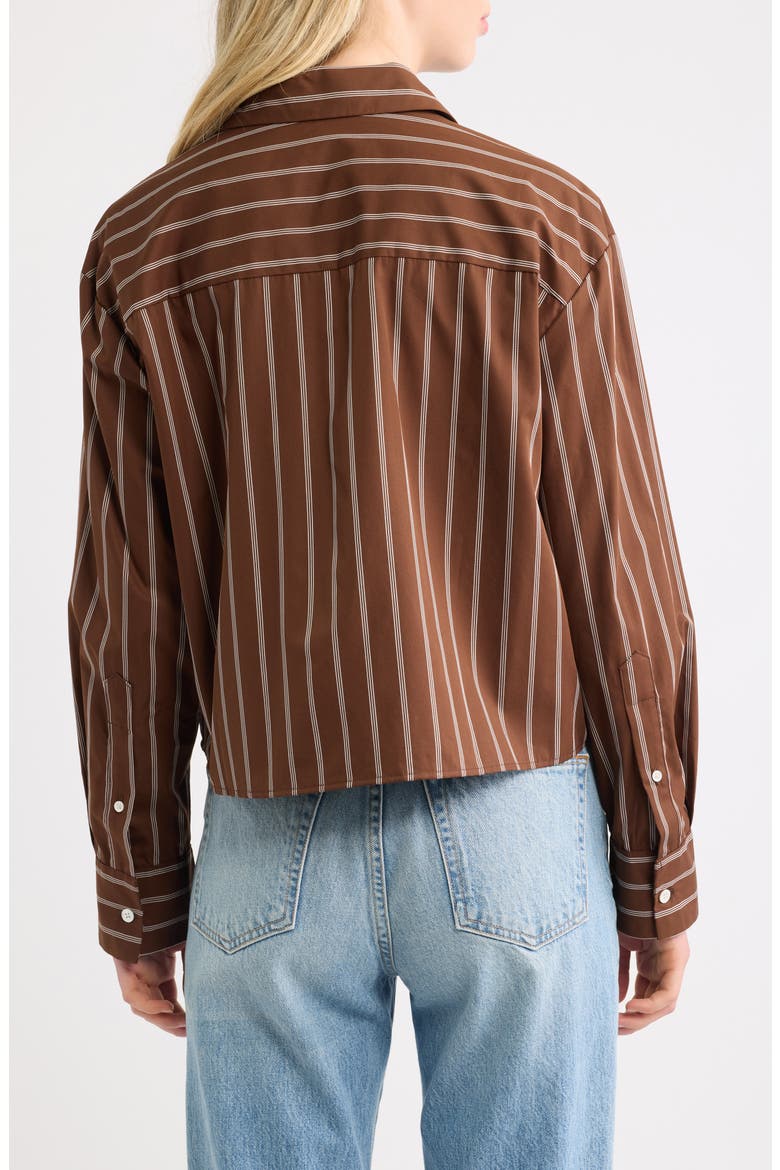 Striped Cropped Supima Cotton Shirt, Alternate, color, BANBURY STRIPE