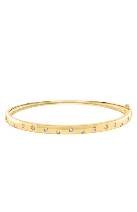 14K Yellow Gold Diamond Bangle Bracelet