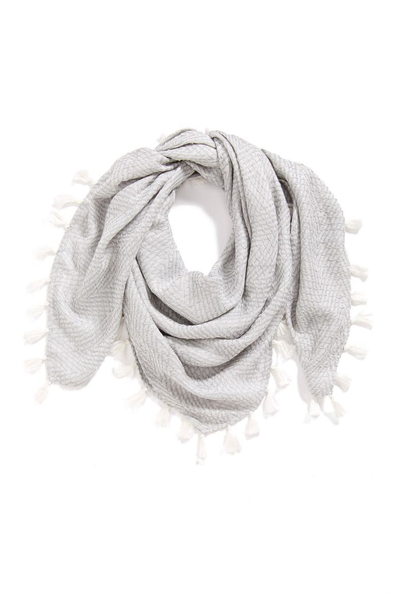 Textured Square Scarf, Main, color, GREY COMBO