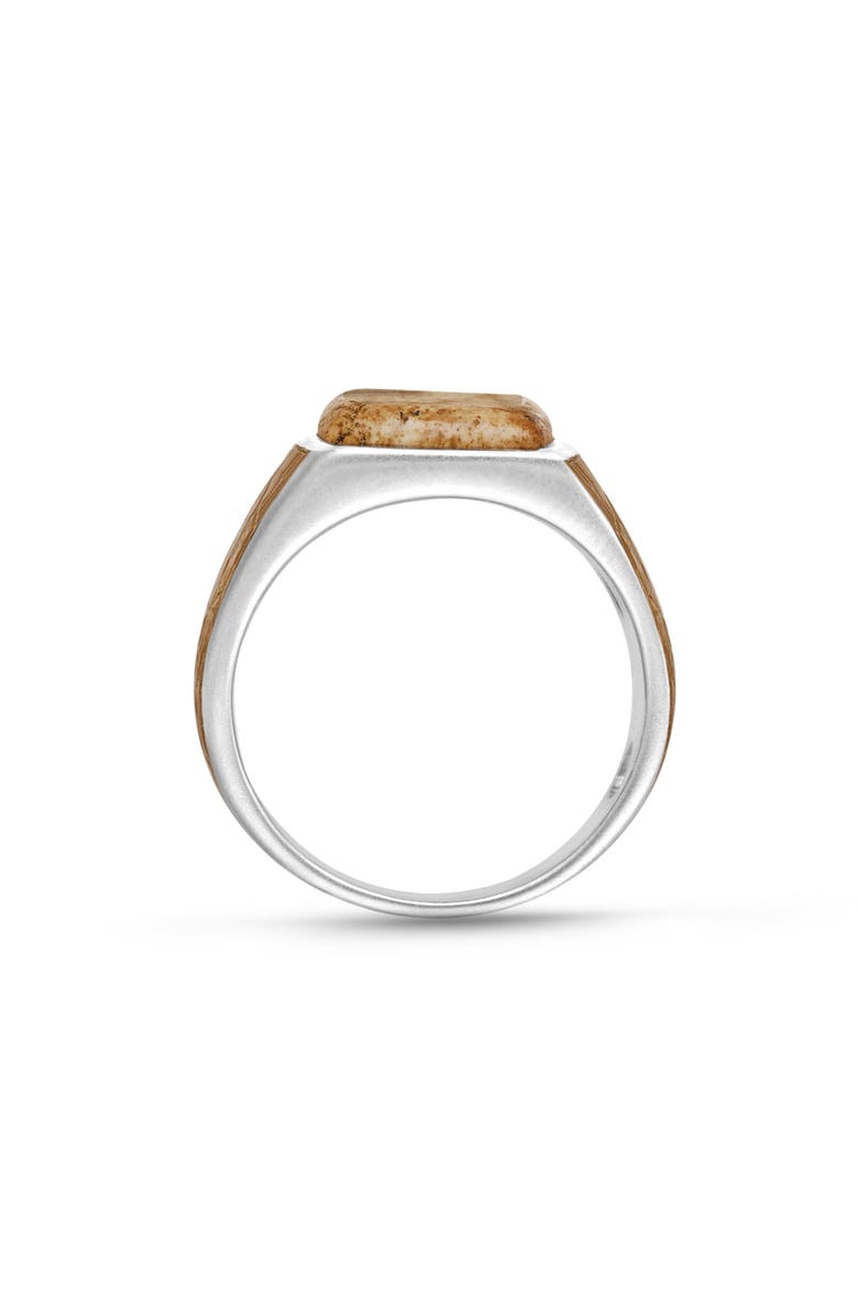 LuvMyJewelry Light Brown Picasso Jasper Sterling Silver Men Signet Ring, Alternate, color, 