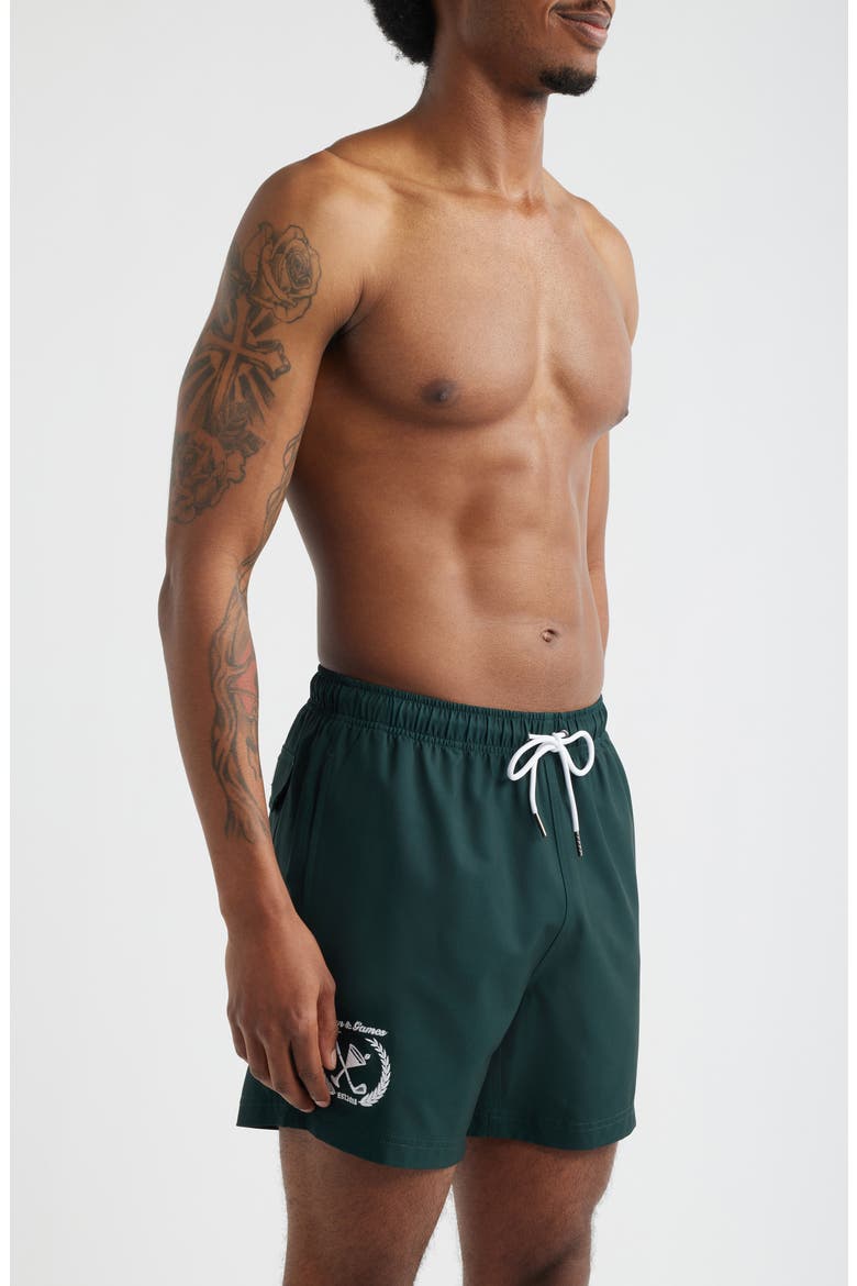 Clubhouse Swim Trunks, Alternate, color, GREEN