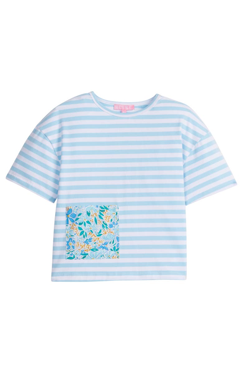 BISBY Kids' Boxy Stripe Tee, Main, color, Frangipani Blue