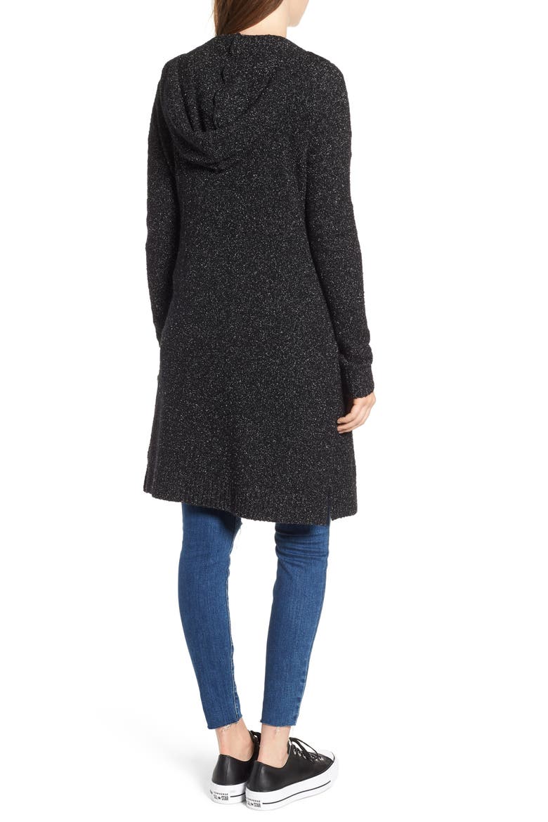 Hooded Cardigan, Alternate, color, BLACK