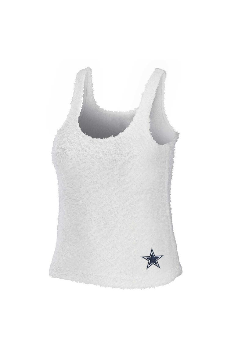 Women's WEAR by Erin Andrews Cream Dallas Cowboys Cozy Scoop Neck Tank Top & Pants Sleep Set, Alternate, color, Cream