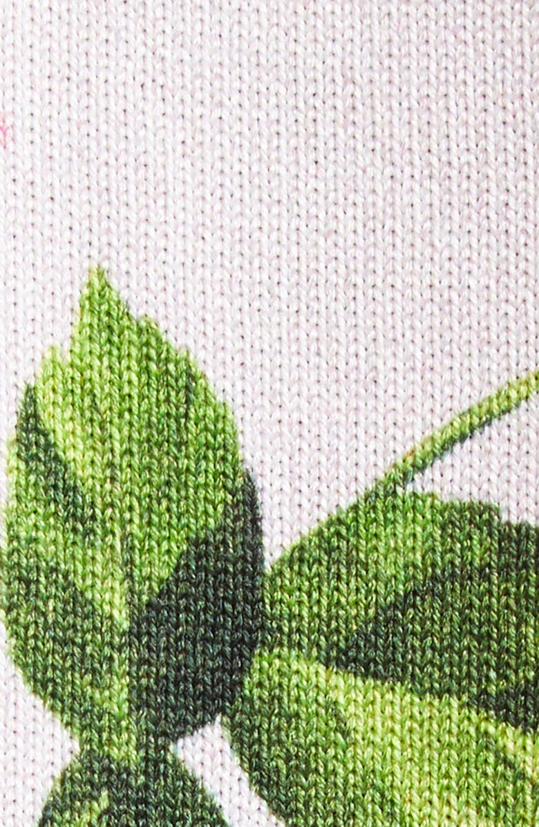 Oscar de la Renta English Rose Print Sleeveless Sweater, Alternate, color, 