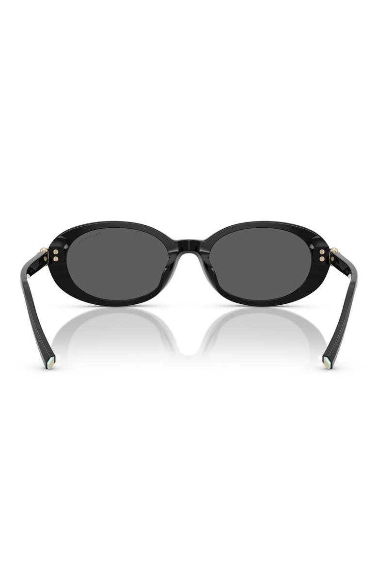 54mm Oval Sunglasses, Alternate, color, BLACK / DARK GREY