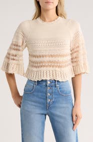 Isabel Marant Étoile Frizy Open Stitch Peplum Sweater