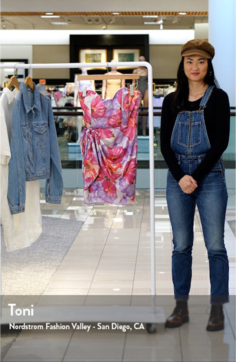 Electra Floral Strapless Cocktail Minidress, sales video thumbnail