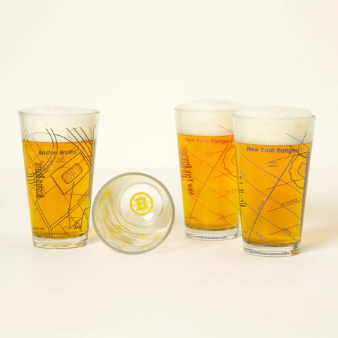 NHL Arena Map Pint Glasses - Set of 2