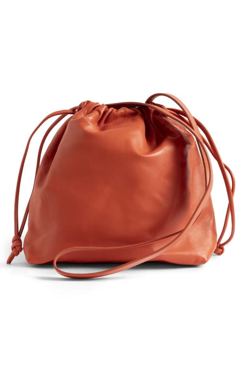 Zadig & Voltaire Rock Today Smooth Lambskin Leather Bucket Bag In Orange