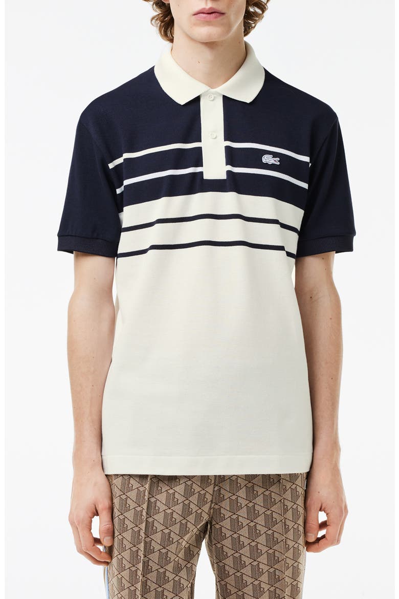 Stripe Original L.12.12 Petit Piqué Polo Sweater, Main, color, FARINE/ ABIMES