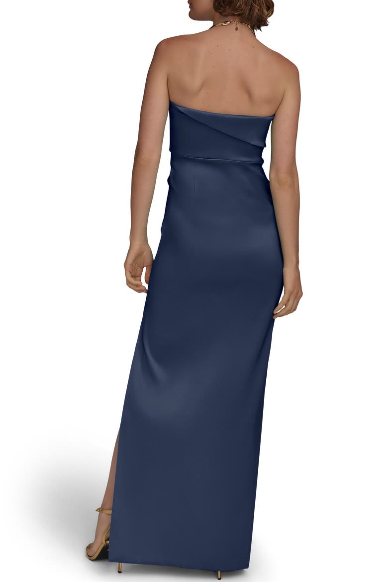 Ruched Strapless Gown, Alternate, color, TAFFETA BLUE
