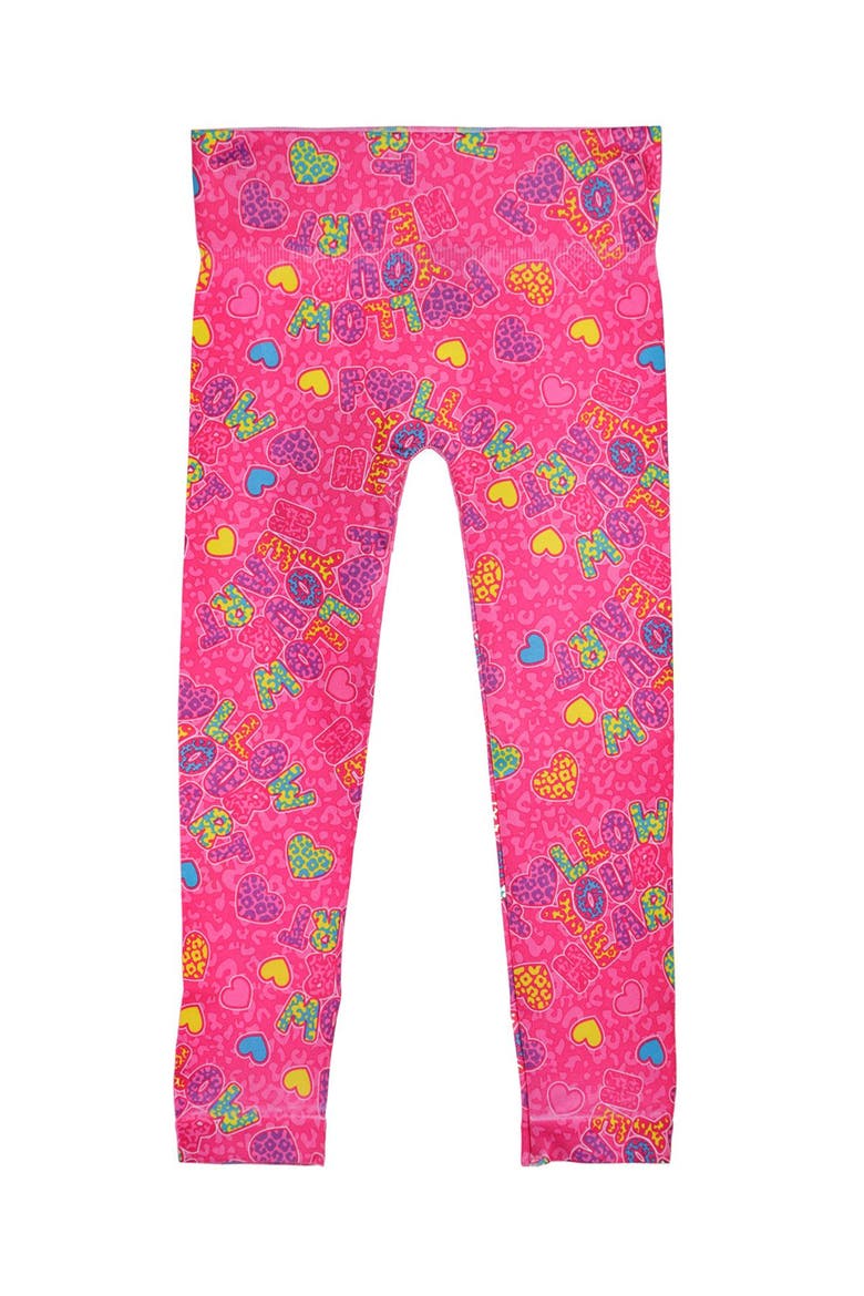 Kids' Follow Your Heart Comfort Stretch Leggings, Main, color, Hot Pink