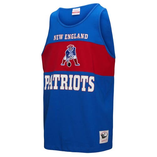 Mitchell & Ness Royal New England Patriots Retro Colorblock Tank Top In Blue