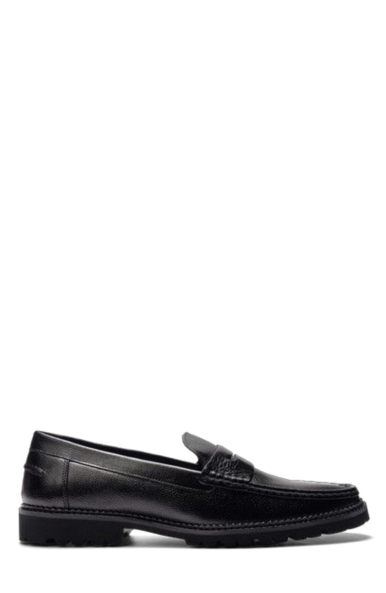 A. Veer Jasper Penny Loafer, Main, color, Black Leather