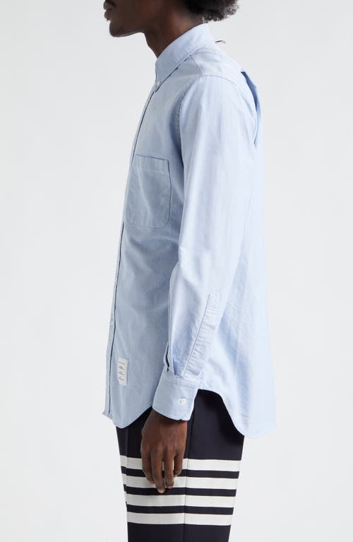 Thom Browne Classic Fit Cotton Button-down Shirt In Blue