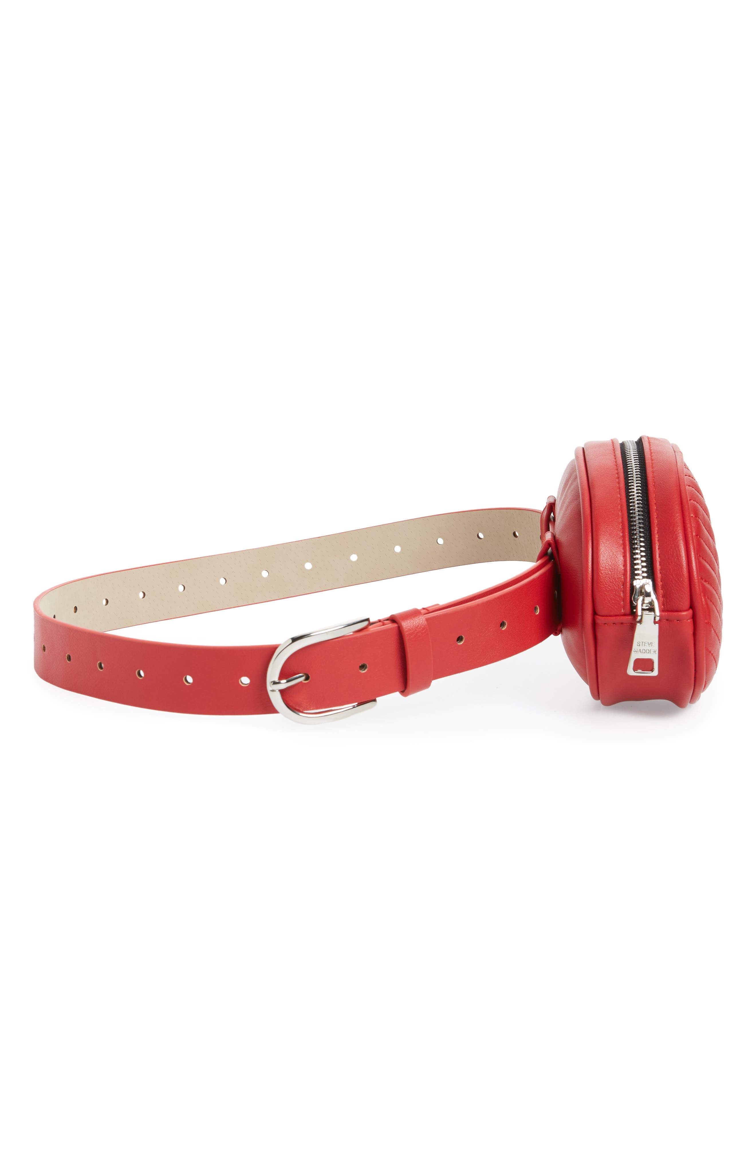Quilted Belt Bag, Alternate, color, RED