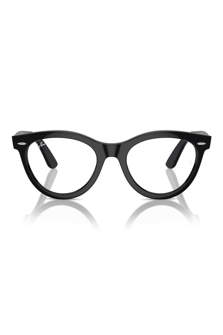 51mm Oval Optical Glasses, Main, color, BLACK