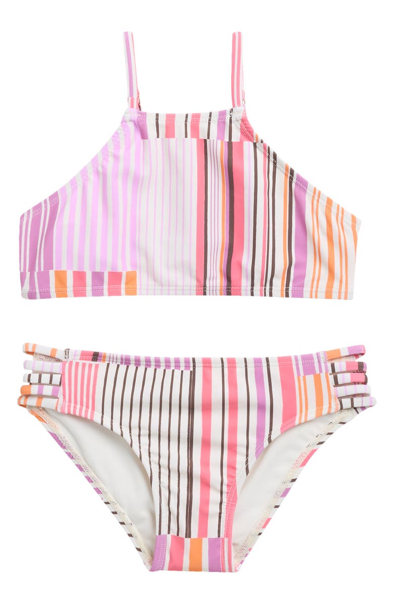 Raisins Kids' Stripe Mix Kaori 2-Piece Bikini, Main, color, 