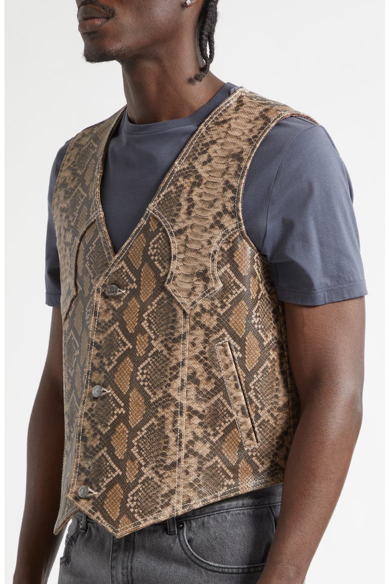 Tombstone Snakeskin Embossed Leather Vest, Alternate, color, SNAKESKIN PRINT